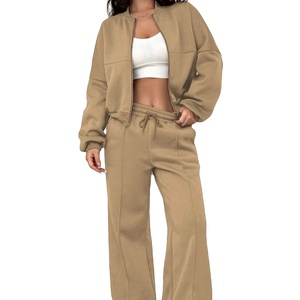 Conjunto Deportivo de Dos Piezas para Hombre y Mujer, Chaqueta con Cremallera y Pantalones, Ropa Deportiva para Gimnasio y Entrenamiento, Logotipo Personalizado - Product Image 1