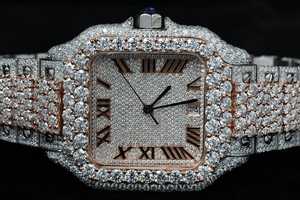 Meilleure qualité automatique Roamn chiffres VVS Moissanite diamant montre Rose or glacé luxe Antique Hip Hop carré pour nouveauté - Product Image 6