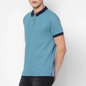 Diseño de Cuello Limpio |   Bordado de Logotipo Personalizado |   Polo Informal Elegante para Uso Diario, Corte Moderno, Polo de Manga Corta de Algodón para Hombre - Product Image 5