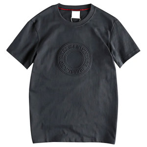 Venta al por mayor 100% algodón O-cuello camisetas para hombres de alta calidad en relieve y transpirable personalizado en relieve de impresión camisetas para hombres - Product Image 1