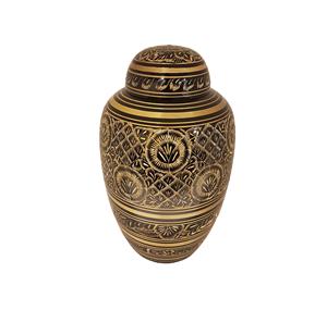 Keepsake Aluminum Dome <b>Top</b> Adult Urn Gold <b>Black</b> Engraved <b>for</b> Human Ashes 10.5" Inch Ashes Urn at Low Price - Product Image 1