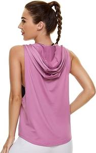 Sudaderas con capucha de gimnasio de alta calidad personalizadas OEM para damas Diseño de bloques de color con cuello con capucha para invierno y verano - Product Image 2