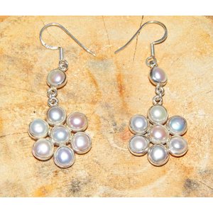 Pendientes de perlas de agua dulce de Plata de Ley 925 hechos a mano para mujer, recién llegado, pendientes de bisel de perlas de agua dulce, regalo para - Product Image 3