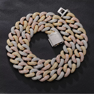 Chaîne unisexe tendance en alliage de 18 mm avec diamants glacés et moissanite blanche, classique, personnalisable pour mariage - Product Image 6