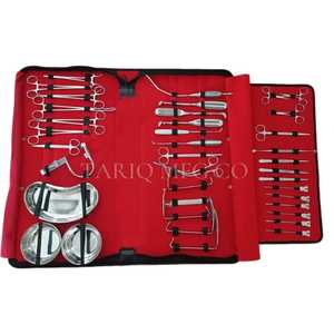 Le kit d'instruments chirurgicaux comprend un plateau de rein, des pinces, des ciseaux, un chandler d'os d'ascenseur. - Product Image 2