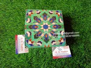Premium Quality Acrylic <b>Storage</b> <b>Box</b> with MOP Inlay Ramadan Hot Selling Luxury and Enamel Printed Cover for Food <b>Storage</b> - Product Image 5