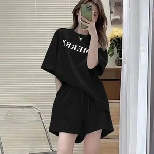 Femmes été mode simplicité col rond manches courtes T-Shirt Shorts costume femmes vêtements tendance décontracté ample deux pièces ensemble - Product Image 5