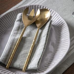 Juego de servidor de ensalada de Metal Premium con mango decorativo, utensilio de servicio de comedor moderno, vajilla de cocina elegante, regalo - Product Image 3