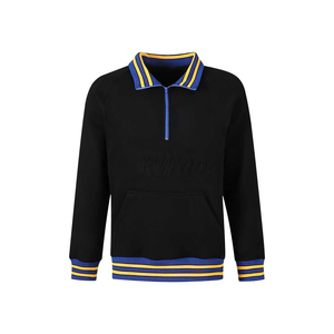 Sweat-shirt à col rond en chenille noir SGRho |   Unisexe Premium Broderie 3D Logo Grec Effet Délavé Hiver Respirant Séchage Rapide Coupe Ajustée - Product Image 1