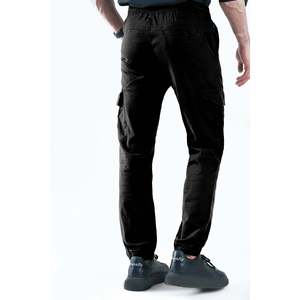 Pantalon cargo en coton Unze London REESA pour homme, style classique ample, fermeture éclair, couleur unie, vêtements de travail, adapté aux tailles XL à 6XL, toile colorée - Product Image 6