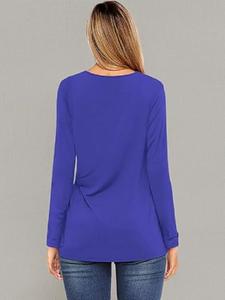 Custom <b>100</b>% Cotton Solid Blue Color Regular Fit Short Sleeve Ladies Scopf Neck T-shirt With Best Factory Price From Bangladesh - Product Image 6