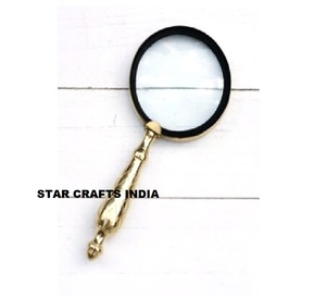 แว่นขยายแบบมือถือแบบโบราณสำหรับเป็นของขวัญของสะสม10X โลหะขนาดใหญ่ที่ถือด้วยมือทำจากไม้คอลเลกชันแนววินเทจ - Product Image 1