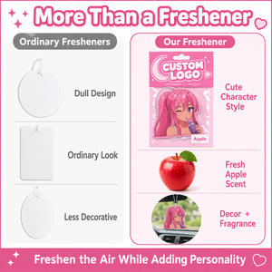 Diffuseur de parfum suspendu pour voiture, carte parfumée en papier, motif fille dessin animé, logo personnalisé, mignon Kawaii, ornement suspendu parfumé - Product Image 2