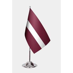 Drapeaux de bureau de la Lettonie avec logo personnalisé, impression numérique disponible en tissu, nylon, plastique, soie - Product Image 1