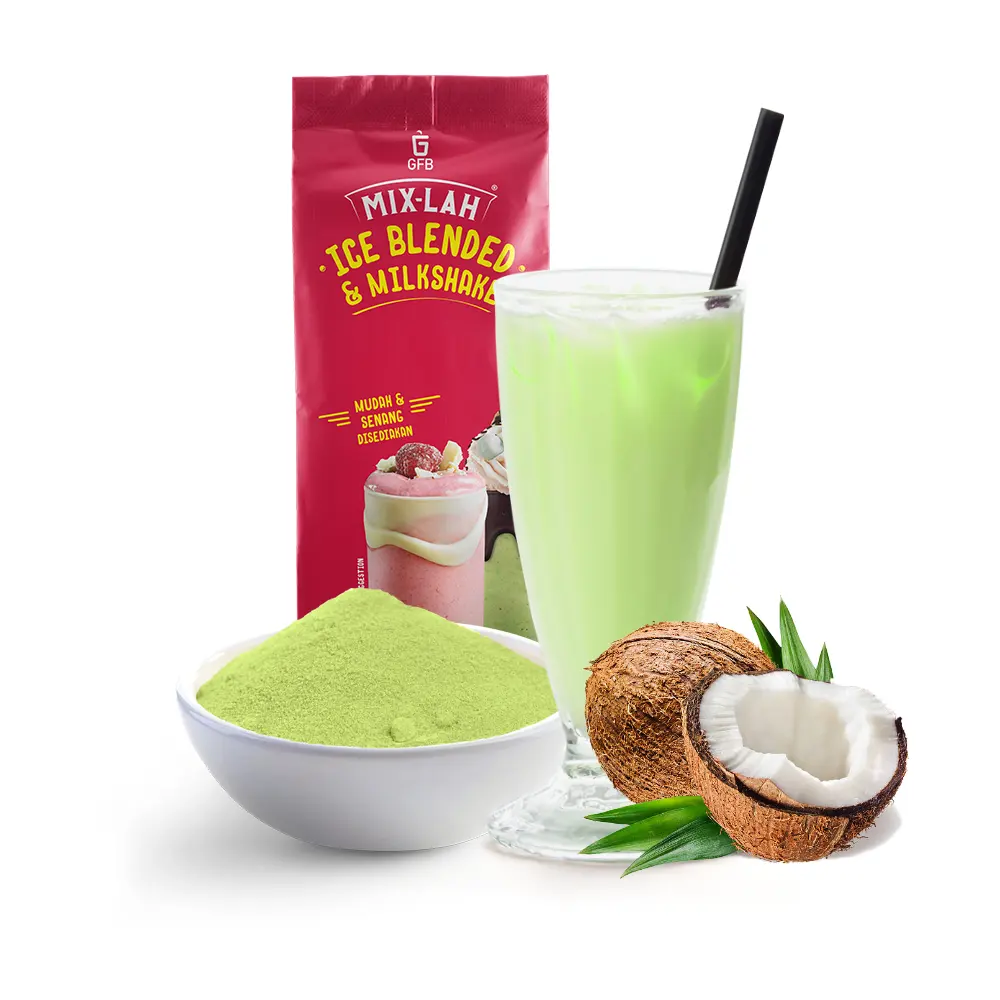 Flash Sales Malaysia Cheapest Deals 100% Premium Halal Smooth Creamy Pandan Coconut Frappe Powder Ice blended Milkshake Powder