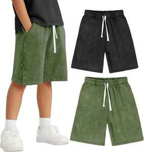 Shorts pour hommes en denim décontracté d'été, respirant, ample, 100% coton, molleton en tissu éponge français, écologique, délavé au soleil, style urbain - Product Image 1