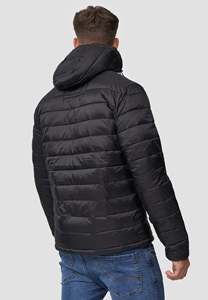 เสื้อแจ็คเก็ตพัฟเฟอร์ผ้าแคนวาสแบบ OEM สำหรับผู้ชาย ฤดูหนาว มีฮู้ด กันลม พร้อมโลโก้แบบกำหนดเองและซับในผ้าฝ้าย - Product Image 5
