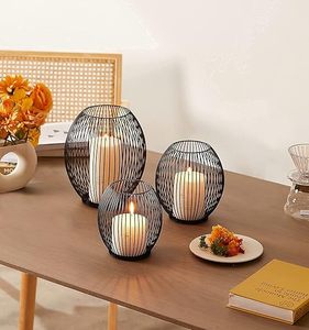 Handmade <b>Black</b> Metal Outdoor <b>Candle</b> <b>Holder</b> Set Stand <b>Pillar</b> Design Home Decoration Christmas Festivities Iron <b>Candle</b> Jars - Product Image 1
