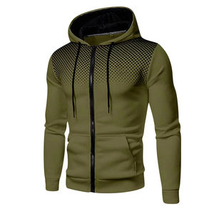 Veste à capuche Streetwear pour hommes Sweatshirts à manches longues avec fermeture éclair Taille XXS Motif solide Vêtements de sport pour hommes - Product Image 2