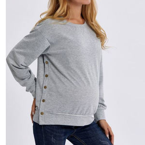 Vente en gros Sweats à capuche à manches longues pour femmes Custom Organic 100% Cotton Hoodie Maternity Gowns Skin-Friendly Loungewear - Product Image 4