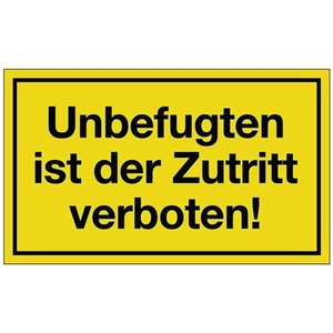 Señal de Advertencia de Plástico Amarillo/Negro de 250x150 mm, Acceso No Autorizado Prohibido, Producto de Plástico - Product Image 1