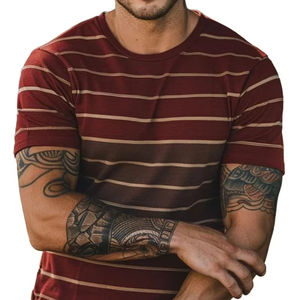 Haut d'été décontracté en jersey imprimé en 3D pour hommes, col rond, manches courtes, séchage rapide, respirant jusqu'à 220 grammes, design vierge lavé - Product Image 4