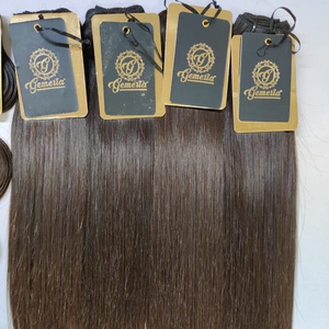 Vrigin-extensiones de cabello humano para mujer, mechones de cutícula de cabello humano, 613 vietnamita, hueso sin procesar, encaje negro de visón liso, vendedor FH - Product Image 1