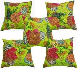 Cómoda funda de cojín para el hogar, superventas para hoteles, funda de almohada de algodón Premium con intrincado bordado Crewel hecho a mano India - Product Image 1