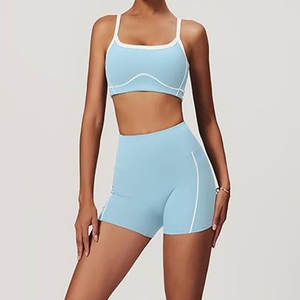 Ensemble de yoga pour femmes Bretelles convertibles Encolure carrée Dos nu Polyester/coton Respirant Séchage rapide Écologique Utilisation en extérieur - Product Image 2