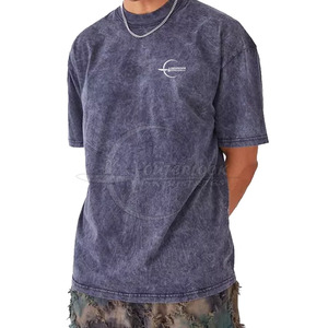 Venta al por mayor ácido lavado camiseta para hombres cómodo 100% algodón atractivo diseño personalizable - Product Image 1