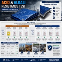 Bâche en PVC 2000D 900 g/m² résistante aux déchirures, aux acides et aux alcalis pour couvertures chimiques et gonflables