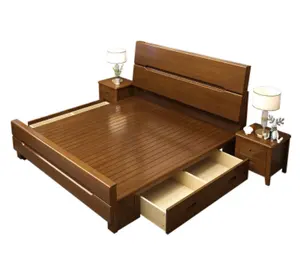 Chinese Style Solid Wood Bed Simple Style Bedroom Furniture Bed For Bedroom