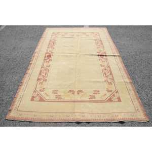 Turkish Rug, 5.7x8.5 ft Large Rug, Beige <b>Red</b> <b>Wool</b> Rug - Product Image 1