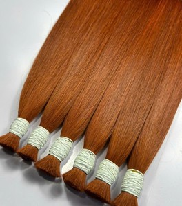 Azura <b>Hair</b> Vietnamese Remy Virgin Human <b>Hair</b> <b>Extensions</b> Super Double Drawn Ends Bulk Attachment <b>Auburn</b> Color 100gr/pack Factory - Product Image 1