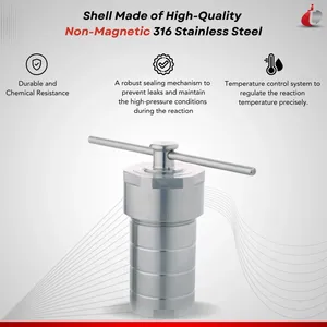 Reactor de Autoclave Hidrotermal TECHINSTRO con Revestimiento de PPL, Temperatura Máxima de 280 °C y Capacidad de 0.1 L - Product Image 4