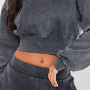 Chándal lavado ácido recortado básico personalizado para hombre de algodón pesado de gran tamaño personalizado servicio OEM oferta al por mayor tendencia 2024 calidad - Product Image 1