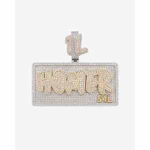 Pendentif et breloque personnalisés HOMER en or 14 carats avec moissanite, design unique - Product Image 3