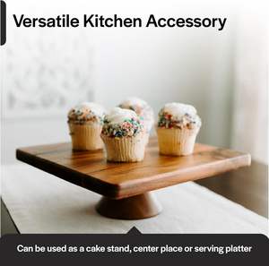 13 Inch Rustic Wood <b>Table</b> Stands for Decorating and Serving - Wooden Pedestal for Cupcake Dessert Fruit Wedding & <b>Birthday</b> - Product Image 5