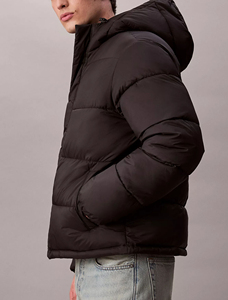 Vente chaude Prix Usine Noir Hommes Capuche Puffer Veste Résistant À L'eau Et Au Vent Léger Streetwear Nylon Matelassé Bulle Veste - Product Image 3