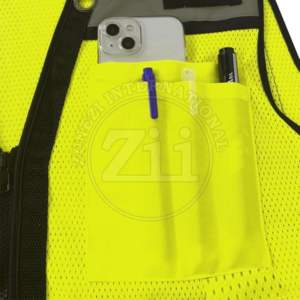 Chaleco reflectante impermeable amarillo de poliéster de alta visibilidad ANSI clase 2, logotipo personalizado para seguridad en la construcción, ropa de seguridad en el trabajo - Product Image 5