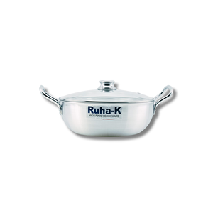 Single Piece Metal Finish Wok in 3 Sizes with Wooden Bakelite Handle Iron Frying <b>Pan</b> with Lid for Gas <b>Induction</b> Stove for Hotels - Product Image 2