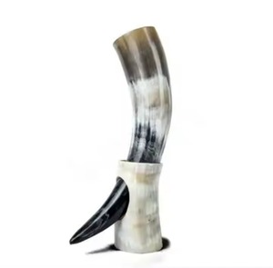 <b>Buffalo</b> <b>Horn</b> Drinking <b>Horn</b> with Stand Handmade Viking Style Mug - Product Image 5