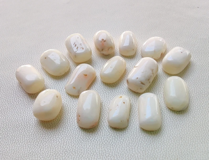 ปะการังสีขาวปะการังธรรมชาติมีค่าสีขาวปะการังสีขาวรูปไข่ปะการังญี่ปุ่นสีขาวสำหรับทำเครื่องประดับ - Product Image 4