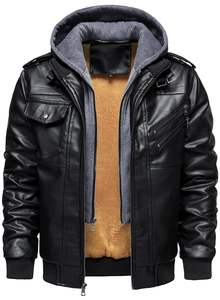 Chaqueta de Cuero Premium para Hombre con Capucha, Diseño Personalizado, Elegante, Cómoda, Duradera, Cálida, Moda Casual, Ropa de Calle, Venta al por Mayor - Product Image 6