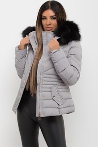 Nouveau design Veste polaire grise OEM pour femmes avec capuche Veste à glissière et bulle Veste en duvet matelassée d'hiver pour femmes - Product Image 5