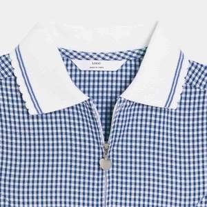 Vêtements de mode à motifs gratuits Doublure à carreaux bleu marine Uniformes scolaires pour étudiantes japonaises Robe blazer pour l'école - Product Image 4