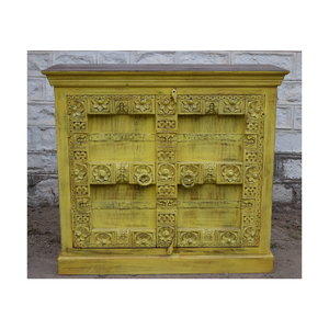 Meubles en gros en vrac en bois 2 vieilles portes sculptées armoire moderne en bois meubles d'intérieur en bois 2 vieilles portes sculptées armoire - Product Image 5