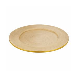 Plato de Bambú Hilado para Servir, Vajilla Económica y Ecológica, 350 mm de Diámetro, 2 cm de Grosor, Color Personalizado, Decoración para Comedor - Product Image 1