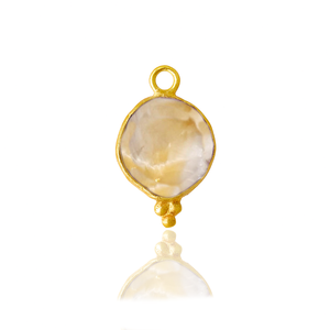Citrine Raw Gemstone Pendentif Or Vermeil 925 Sterling Silver Bezel Set Charme Unique Bail Élégant Bijoux Cadeau pour Elle - Product Image 1