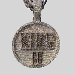 Lujo totalmente Moissanite diamante Hip Hop diamante colgante 925 plata esterlina Hip Hop colgante para hombres - Product Image 3